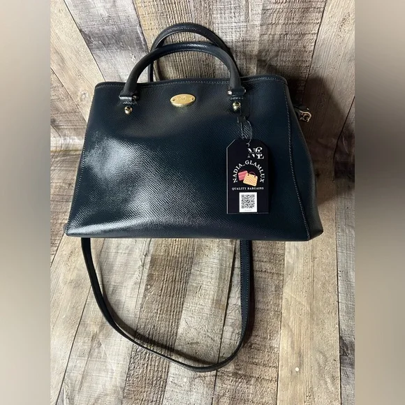 COACH Margot Carryall F34607 Midnight Blue Satchel Leather Crossbody handbag - Picture 2 of 16